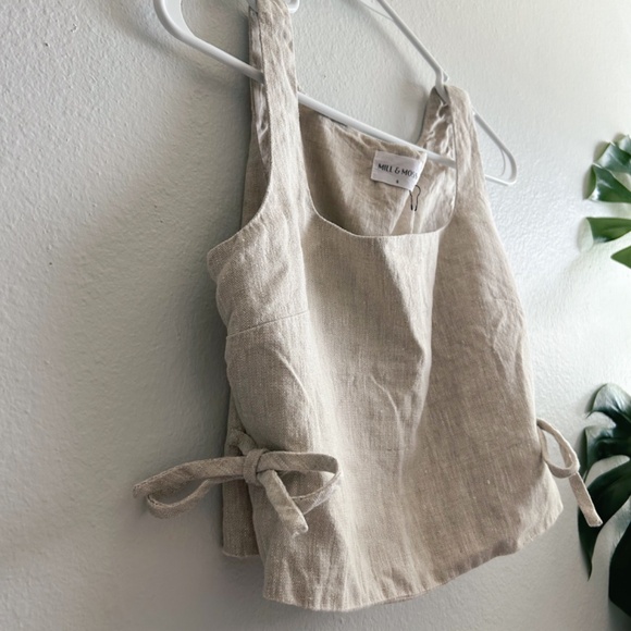 Mill & Moss Spruce Cropped Tank Top with Ties- NWT - Size Small - Picture 6 of 7